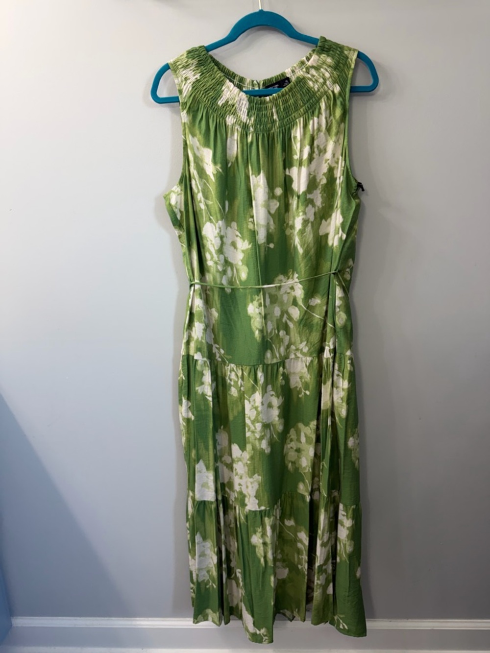 Simply Vera Vera Wang Green Floral Tiered Sleeveless Maxi Dress Size XL - Picture 8 of 12